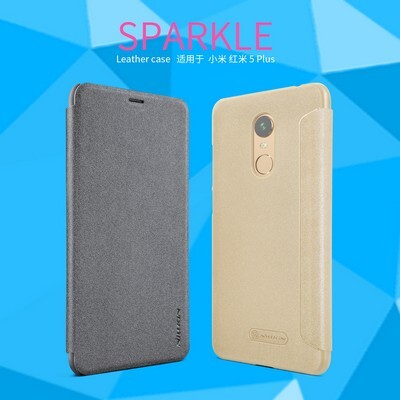Полиуретановый чехол книга Nillkin Sparkle Leather Case Золотой для Xiaomi RedMi 5 Plus(5)