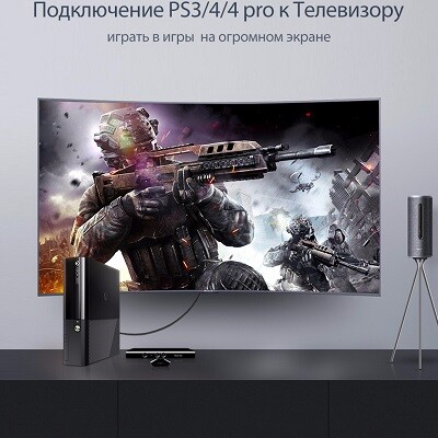 Кабель HDMI-HDMI версия 2.0 (папа-папа) 2м Ugreen Zinc Alloy+Nylon плоский черный(3)