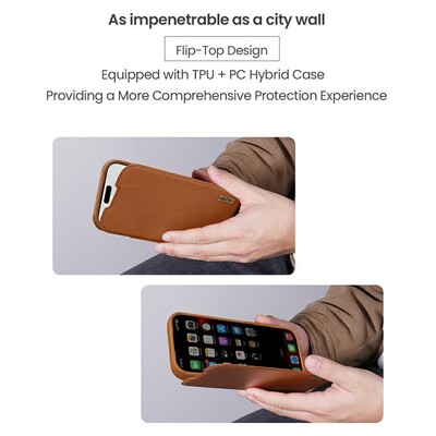 Кожаный чехол Nillkin Qin Prop Leather Case черный для Apple iPhone 17(9)