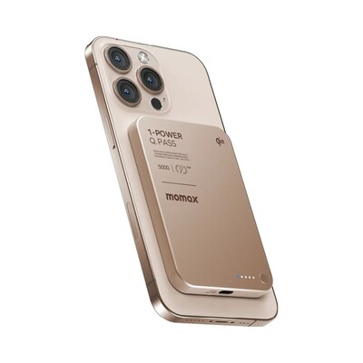 Внешний аккумулятор Momax 1-Power Q.Pass Qi2 Magnetic Wireless Power Bank 5000mAh (IP129Q2) пустынный титан(2)