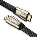 Кабель HDMI-HDMI версия 2.0 (папа-папа) 2м Ugreen Zinc Alloy+Nylon плоский черный(#1)