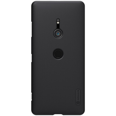 Пластиковый чехол с подставкой Nillkin Super Frosted Shield Черный для Sony Xperia XZ3(1)