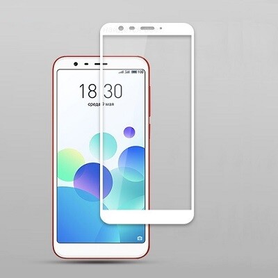 Противоударное защитное стекло Full Screen 0.3mm белое для Meizu M8c(2)