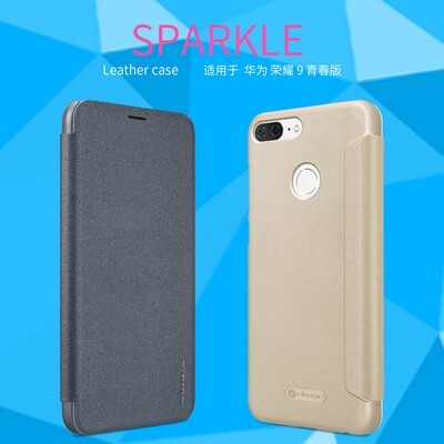 Полиуретановый чехол книга Nillkin Sparkle Leather Case Black (Черный) для Huawei Honor 9 Lite(5)