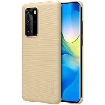 Пластиковый чехол с подставкой Nillkin Super Frosted Shield Золотой для Huawei P40 Pro(3)