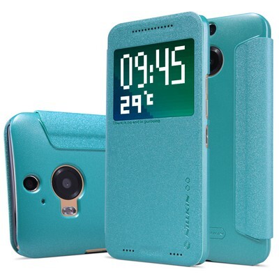 Полиуретановый чехол Nillkin Sparkle Leather Case Blue для HTC One M9+/One M9 Plus(3)