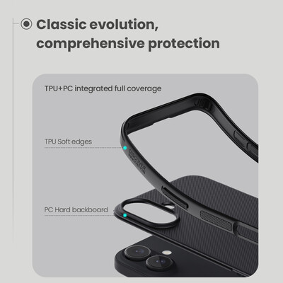 Пластиковый чехол с пластиной Magsafe Nillkin Super Frosted Shield Pro Magnetic Case Черный для Apple iPhone 16(4)