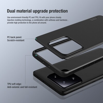 Пластиковый чехол Nillkin Super Frosted Shield Pro Черный для Xiaomi 13 Pro(4)