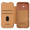 Кожаный чехол Nillkin Qin Prop Leather Case коричневый для Apple iPhone 17(#5)