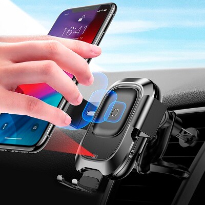 Держатель с беспроводной зарядкой Baseus Smart Vehicle Bracket Wireless Charger (WXZN-01)(8)