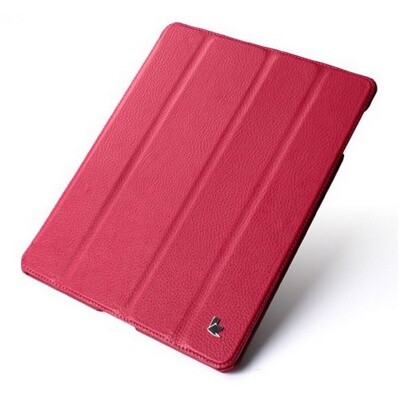 Кожаный чехол Jisoncase Smart Leather Case Rose Red для Apple iPad 4(2)