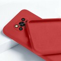 Силиконовый чехол Silicone Case с защитой камеры красный для Xiaomi Poco X3/ Poco X3 Pro(#2)
