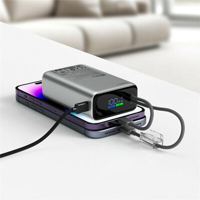 Внешний аккумулятор с экраном и встроенным кабелем Acefast M49 22.5W with two cables T205ALF 20000mAh(5)