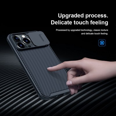 Чехол-накладка с пластиной Magsafe Nillkin CamShield Pro Magnetic Черная для Apple iPhone 13 Pro(8)