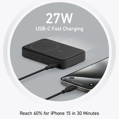 Внешний аккумулятор Anker Nano Magnetic A110Z 27W 10000mAh (CCC) черный(7)