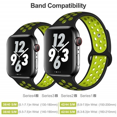 Ремешок Nike черно-зеленый для Apple Watch Series  49/45/44/42mm(2)
