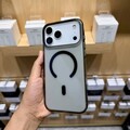 Пластиковый чехол KZDOO Iceguard Magsafe прозрачный-черный для Apple iPhone 17 Pro Max(#4)