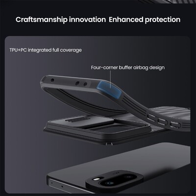 Чехол-накладка с защитой камеры Nillkin CamShield Pro черная  для OnePlus Ace 6/ Ace 6T(8)