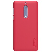 Пластиковый чехол с пленкой Nillkin Super Frosted Shield Red для Nokia 5