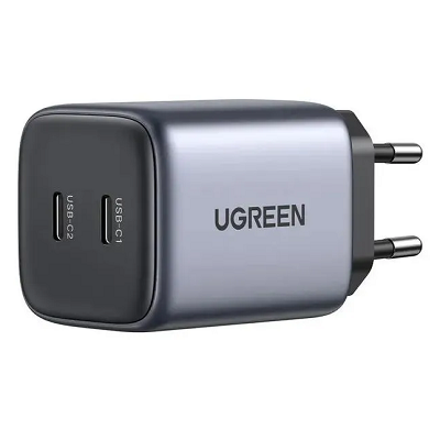 Сетевое зарядное устройство UGREEN CD294-90573 Nexode USB-C+USB-C, 45W (25W+20W), PD, серый(3)