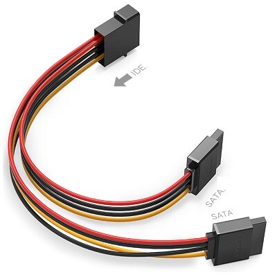 Ugreen CC-SATA-PSY кабель питания SATA molex 4pin -2x SATA 15pin(2)