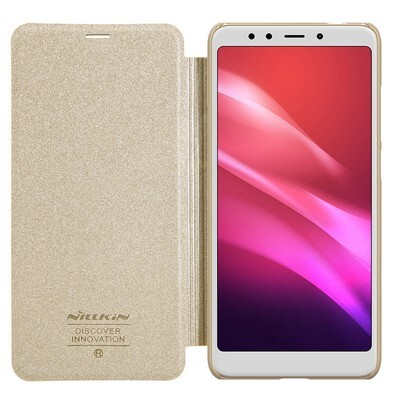 Полиуретановый чехол книга Nillkin Sparkle Leather Case Золотой для Xiaomi RedMi 5 Plus(3)