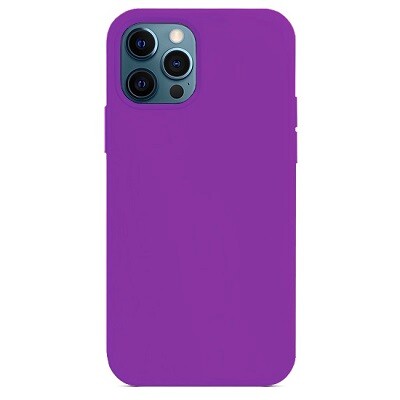 Силиконовый чехол Silicone с закрытым низом фиолетовый  для Apple iPhone 12 Pro(1)