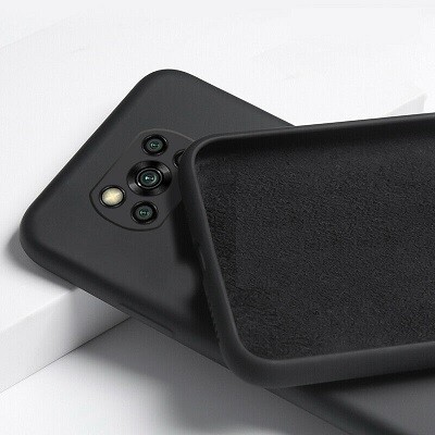 Силиконовый чехол Silicone Case с защитой камеры черный для Xiaomi Poco X3/ Poco X3 Pro(2)