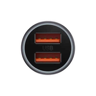 Автомобильное зарядное устройство в прикуриватель Baseus Dual Fast Charger Car 60W USB+USB (CGJM000013)(2)