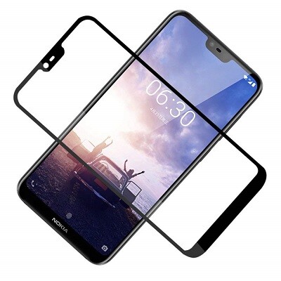 Противоударное защитное стекло Full Screen Cover 0.3mm черное для Nokia 6.1 Plus\ X6(3)