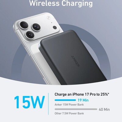 Внешний аккумулятор Anker Nano A1113 15W Qi2 10000mAh (CCC) черный(2)