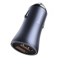 Автомобильное зарядное устройство Baseus TZCCJD-A0G Golden Contactor Pro Car Charger 2 USB 40W (кабель USB-Type-C 5A) серое(#5)