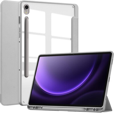 Защитный чехол Acrylic TPU Case с креплением для стилуса серый для Samsung Galaxy Tab S10 Fe Plus(1)