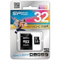 Карта памяти MicroSD(HC) Silicon Power 32GB Class 6+SD адаптер