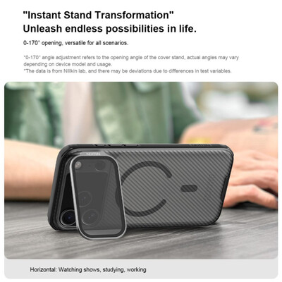 Чехол с защитой камеры и подставкой Nillkin CamShield Prop Magnetic Case (Transparent Lens Cover Version) затемненный для Apple iPhone 18 Pro Max(2)