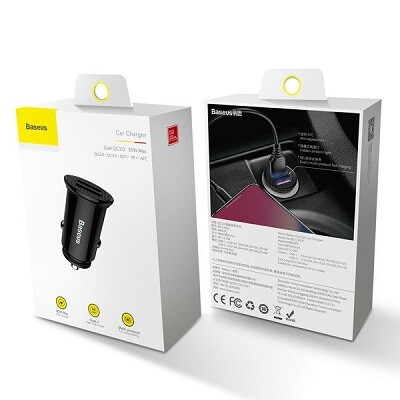 Автомобильное зарядное устройство Baseus Circular Plastic Car Charger 2 USB 30W (CCALL-YD01) черный(6)
