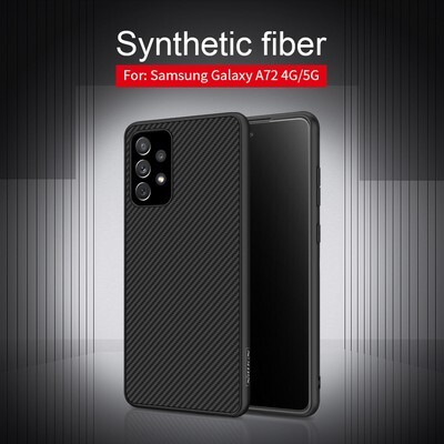 Пластиковый чехол Nillkin Synthetic Fiber Черный для Samsung Galaxy A72(5)