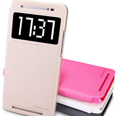 Полиуретановый чехол Nillkin Sparkle Leather Case White для HTC One E8 Ace(2)