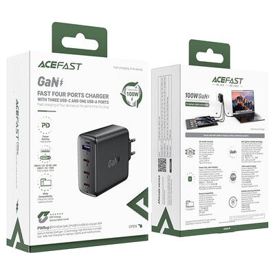 Зарядное устройство Acefast A94 PD100W GaN (3*USB-C+USB- A)(7)
