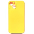 Силиконовый чехол Silicone Case с закрытым низом и защитой камеры желтый для Apple iPhone 14 Plus(#1)