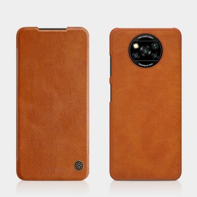 Кожаный чехол Nillkin Qin Leather Case Красный для Xiaomi Poco X3/ Poco X3 Pro(4)