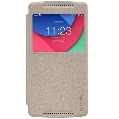 Полиуретановый чехол книга Nillkin Sparkle Leather Case Gold для Lenovo A7010/Vibe X3 Lite(1)