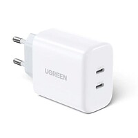 Сетевое зарядное устройство UGREEN CD243-10343, USB-C+USB-C 40W (20W+20W) белое