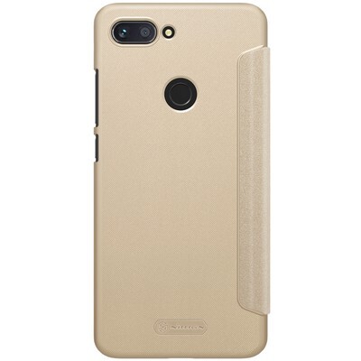 Полиуретановый чехол книга Nillkin Sparkle Leather Case Золотой для Xiaomi Mi8 Lite(2)