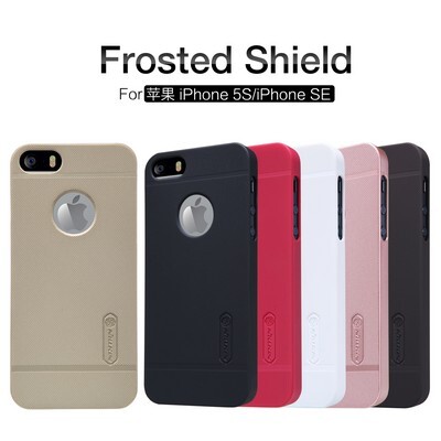 Пластиковый чехол с пленкой Nillkin Super Frosted Shield Black для Apple iPhone 5/5s/SE(4)