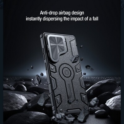 Противоударная-накладка с пластиной MagSafe Nillkin CamShield Armor Prop Magnetic Case Черная для Samsung Galaxy S25 Ultra(6)