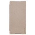 Полиуретановый чехол Nillkin Sparkle Leather Case Gold для Sony Xperia C5 Ultra(#1)