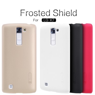 Пластиковый чехол с пленкой Nillkin Super Frosted Shield Gold для LG K7(X210DS)(4)