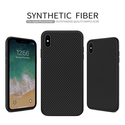 Пластиковый чехол Nillkin Synthetic Fiber Черный для Apple iPhone XS Max(4)