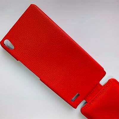 Кожаный чехол Up Case Red для Huawei Ascend P6(3)